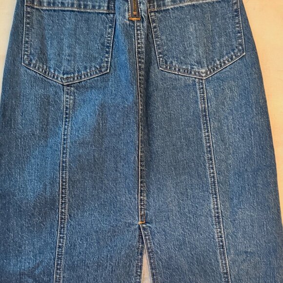 MADEWELL Denim straight skirt kick pleat and zipper in back, Size: 23W, NWOT - Picture 4 of 7